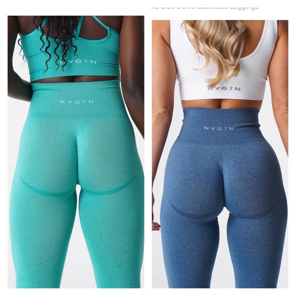 NVGTN Pants - NVGTN Mid Rise Contour Seamless Compression Leggings S Set of 2 Yoga Workout Gym